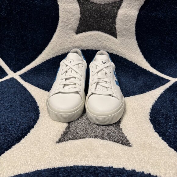 Veja Campo Chromefree Leather Blue Suede Womens Size 6.5 - Picture 2 of 6